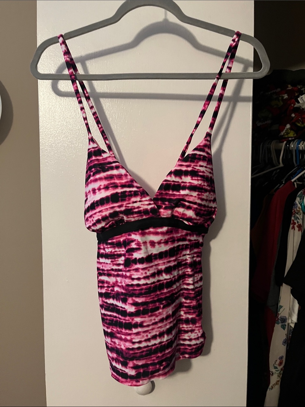 Women's Pink Tie-Dye bathing suit top